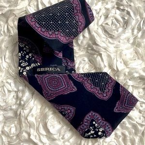 New Serica mens silk paisley tie